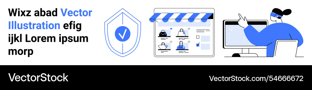 E-commerce security and website analysis with data E-commerce security and website analysis with data vector image