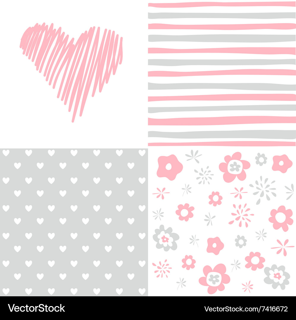 Heart Pattern Collection Vector Image