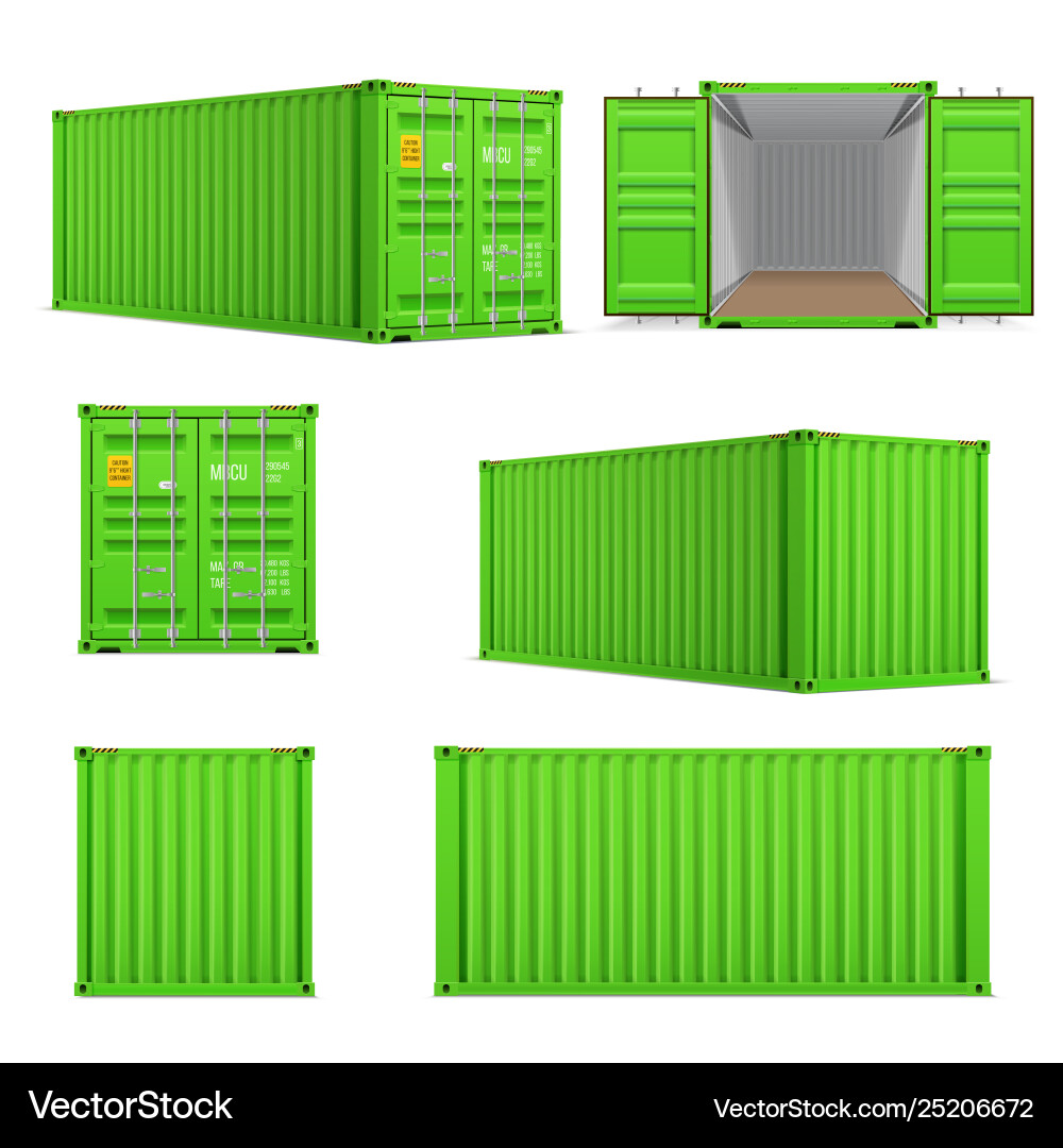 Hellgrüner Container Set Vektorbild