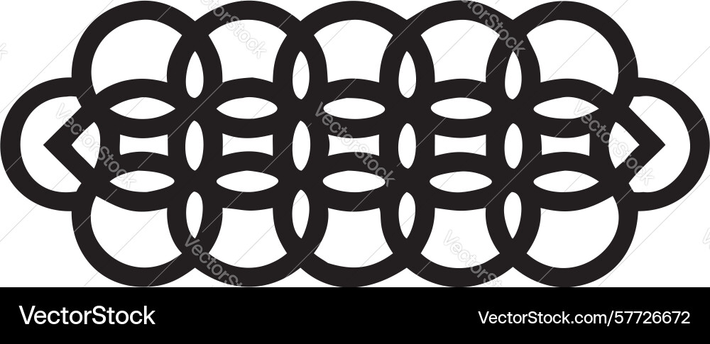 Interlocking rings geometric pattern abstract vector image