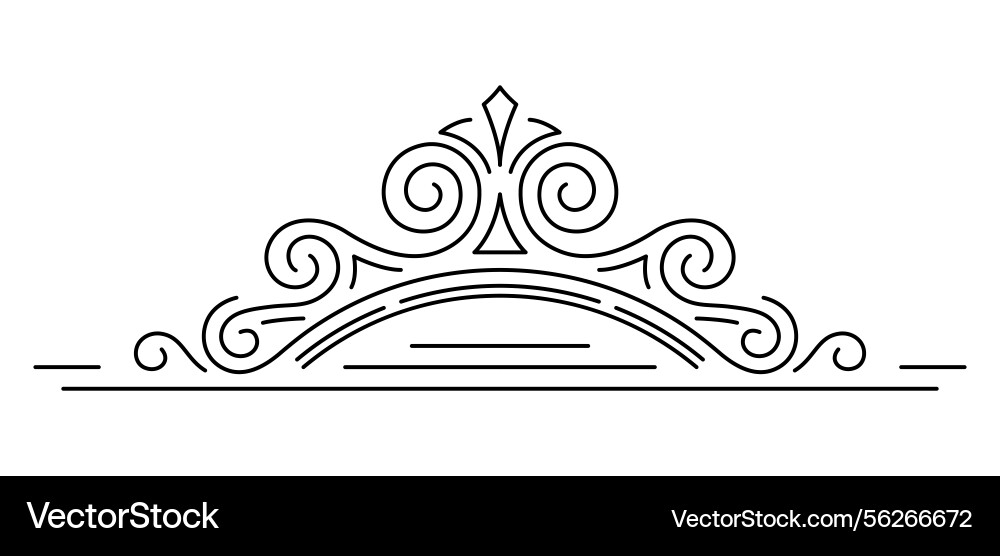 Line curl element modern decorative linear Line curl element modern decorative linear vector image