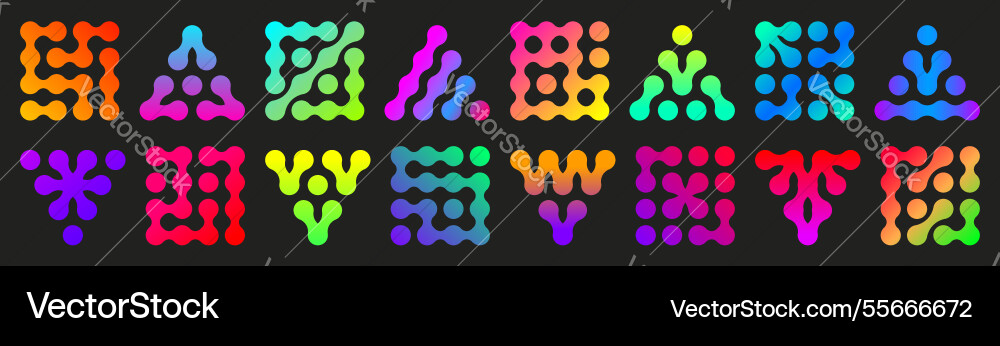 Metaball gradient neon shapes on dark background Metaball gradient neon shapes on dark background vector image