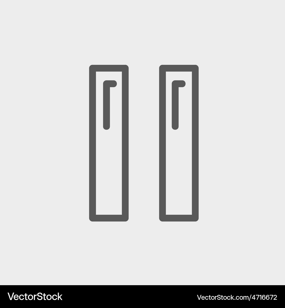 Pause button thin line icon Vector Image