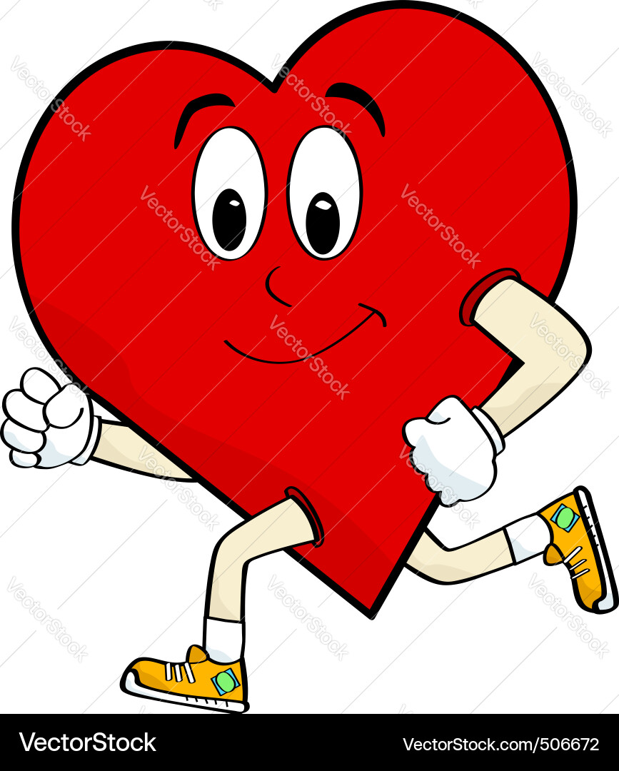 Running Heart Character vector image