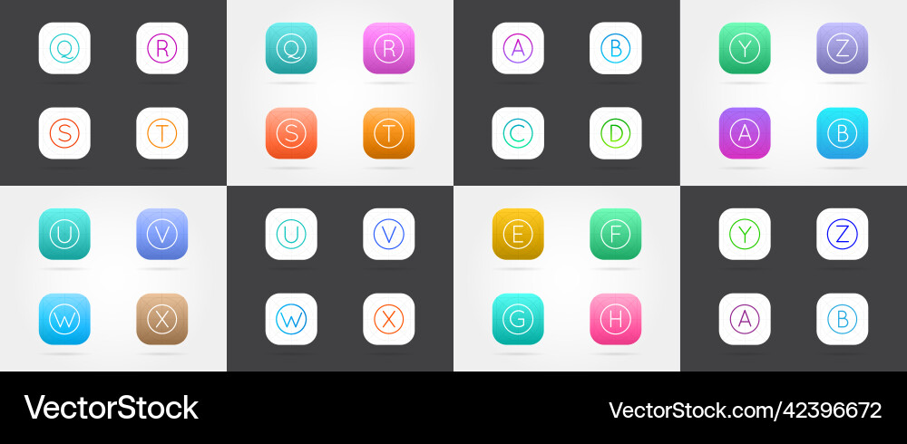 Set of app icon template with guidelines fresh Set of app icon template with guidelines fresh vector image