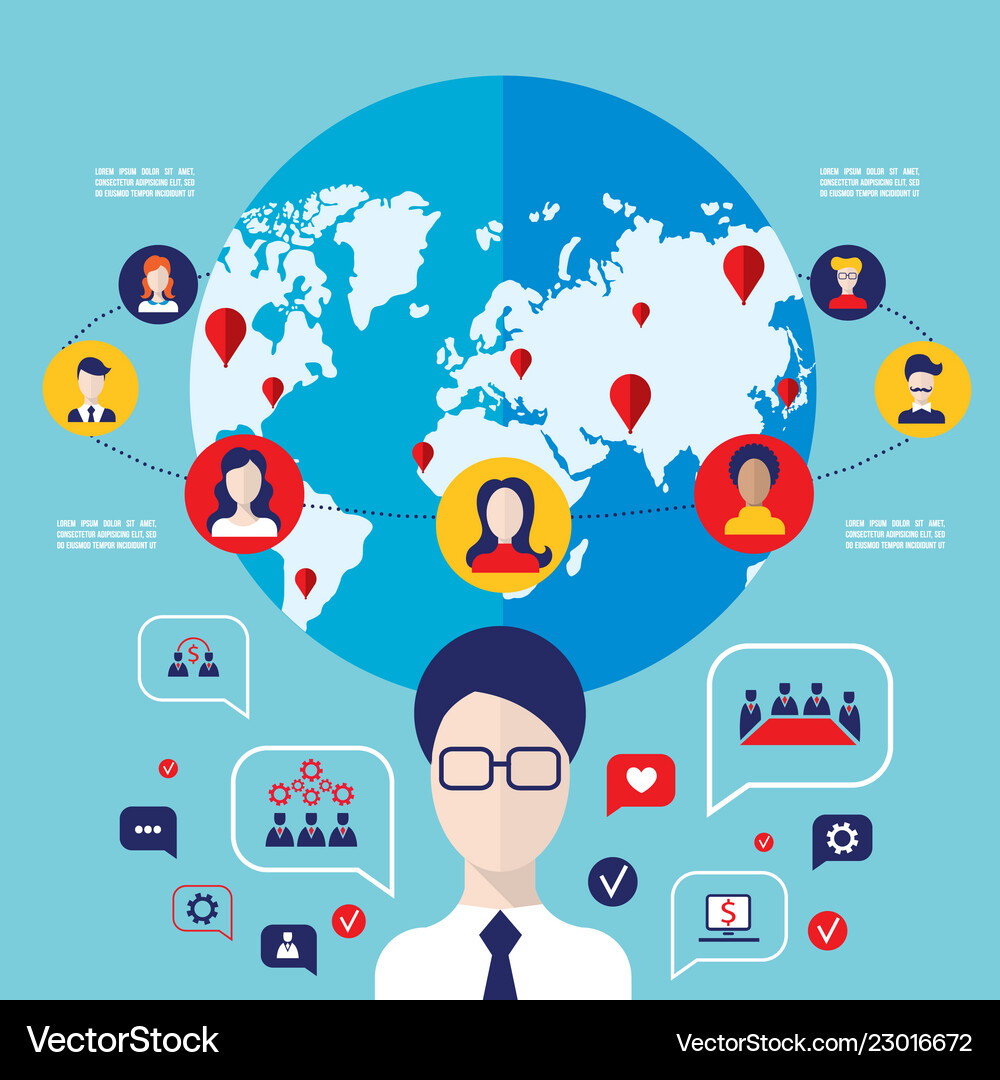 Social Network Communication – Royalty-Free Vector | VectorStock, image size:1000x1080