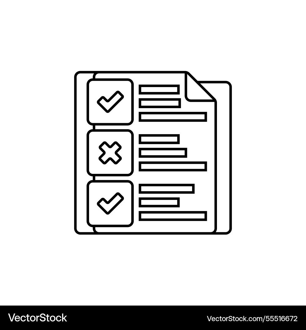 Survey form line icon linear style sign Survey form line icon linear style sign Vector Image