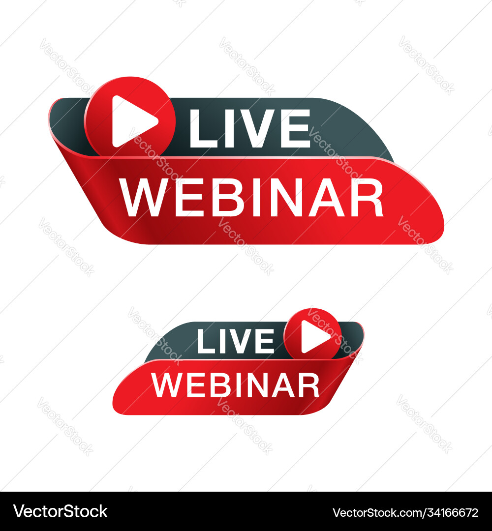 Webinar Button - Play & Learn vector image