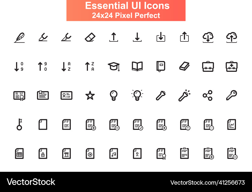 Arrows ui icons set 24x24 grid pixel perfect Arrows ui icons set 24x24 grid pixel perfect vector image