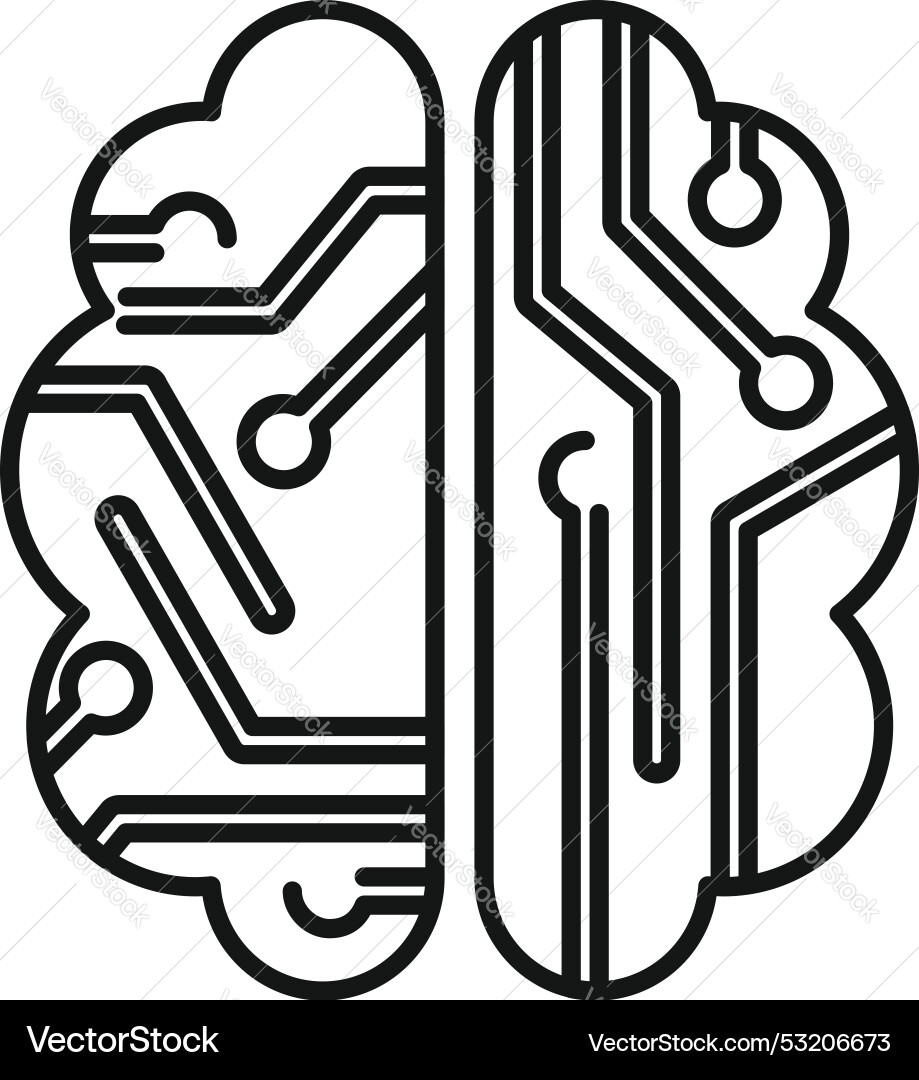 Brain circuit representing artificial intelligence Brain circuit representing artificial intelligence vector image