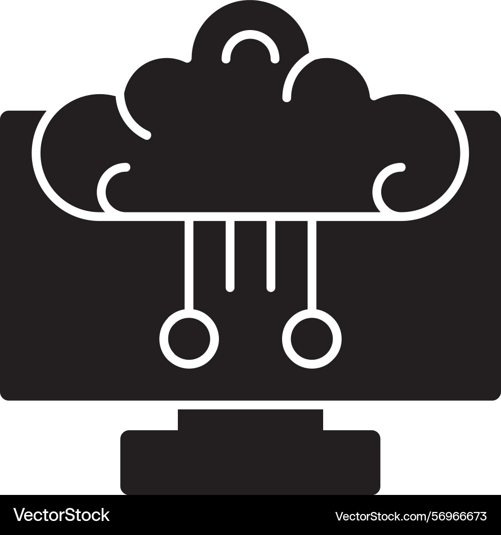 Brain computer interface glyph style icon design Vector Image