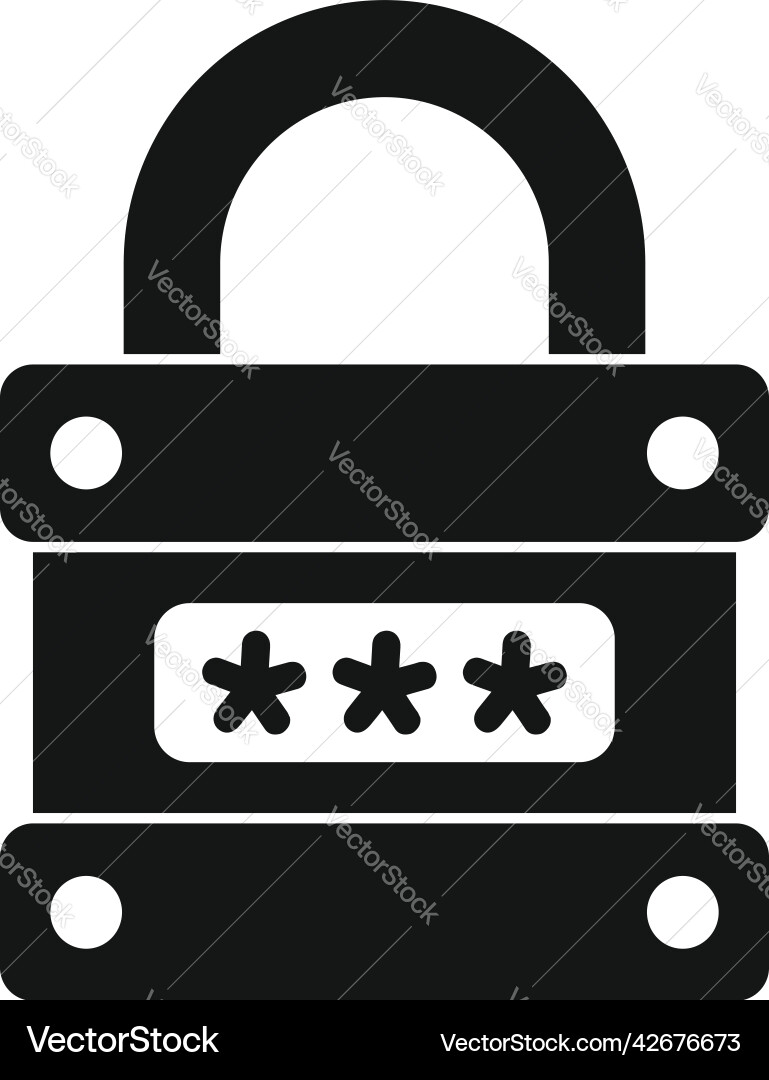 Digital lock icon simple page log vector image
