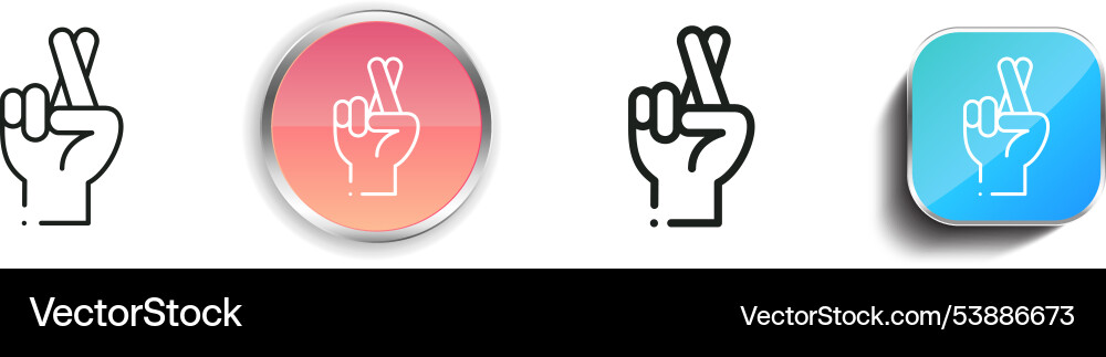 Fingers icon thin linear regular and button style Fingers icon thin linear regular and button style vector image