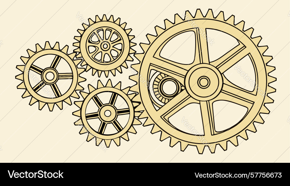 Interlocking gears and cogs design Vector Image
