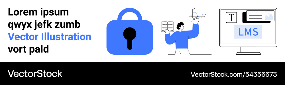 Online learning management system with security vector image