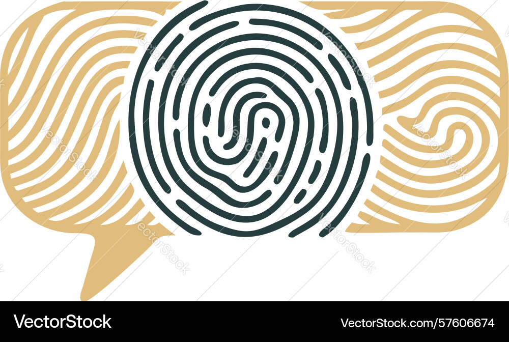 Abstract fingerprint texture in speech bubble vector image