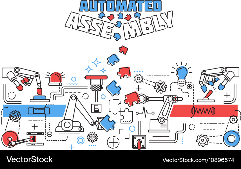 Assembly horizontal concept vector image