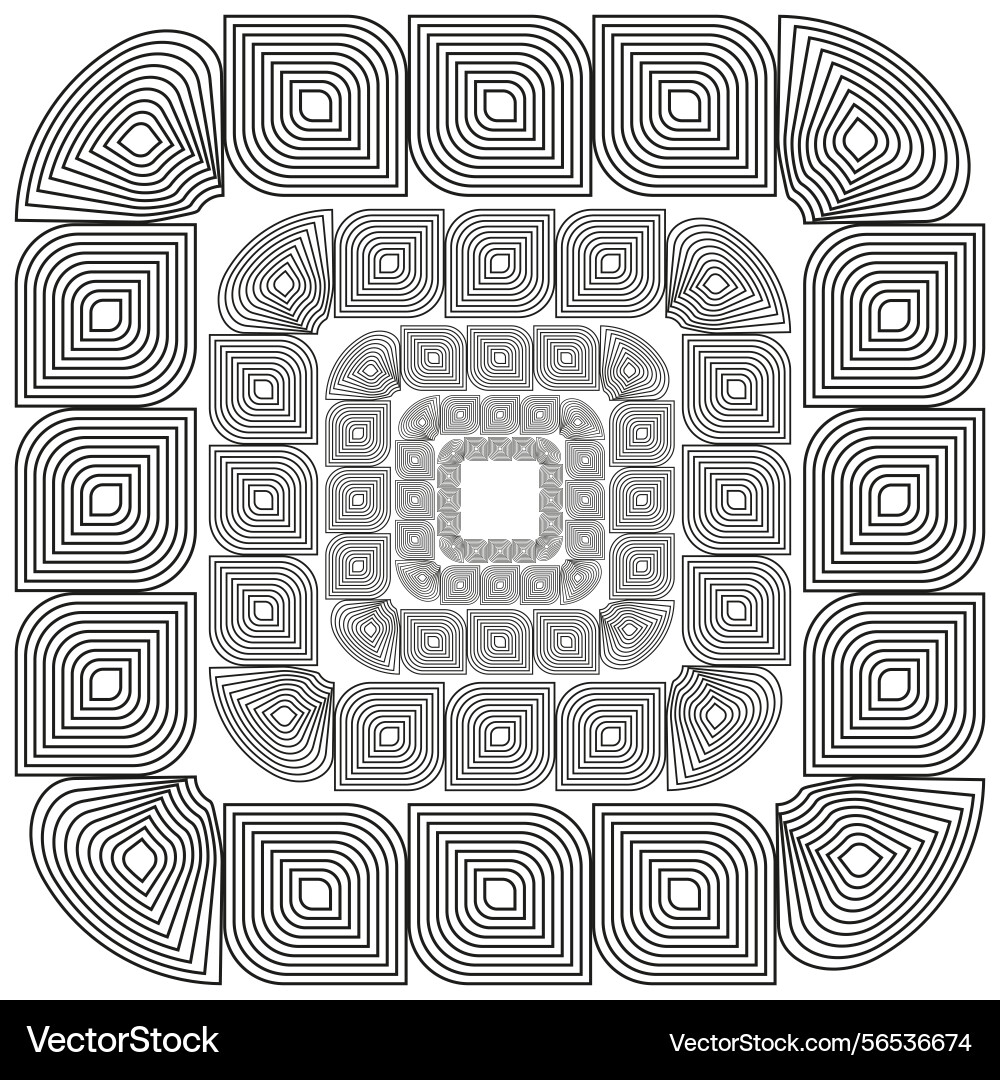 Concentric square tiles layered optical pattern Concentric square tiles layered optical pattern vector image