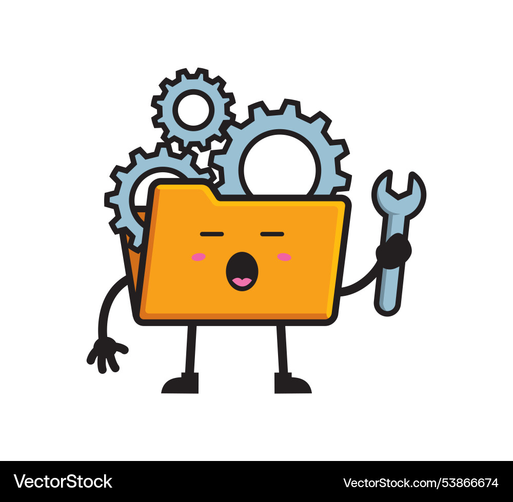 File folder mascot character design vector image