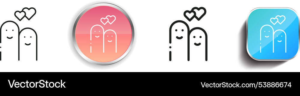 Fingers icon thin linear regular and button style vector image