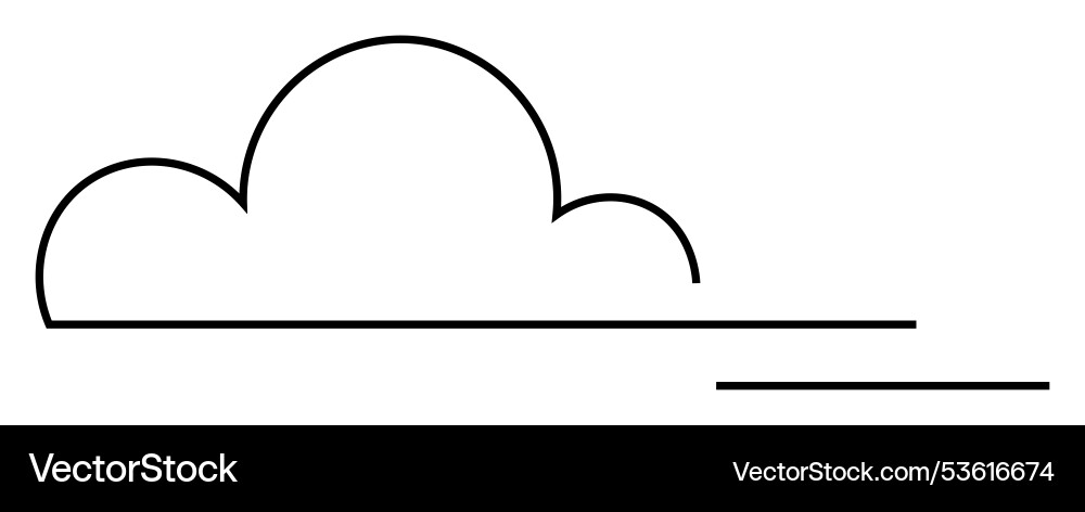 Minimalist cloud design with horizontal lines Minimalist cloud design with horizontal lines vector image