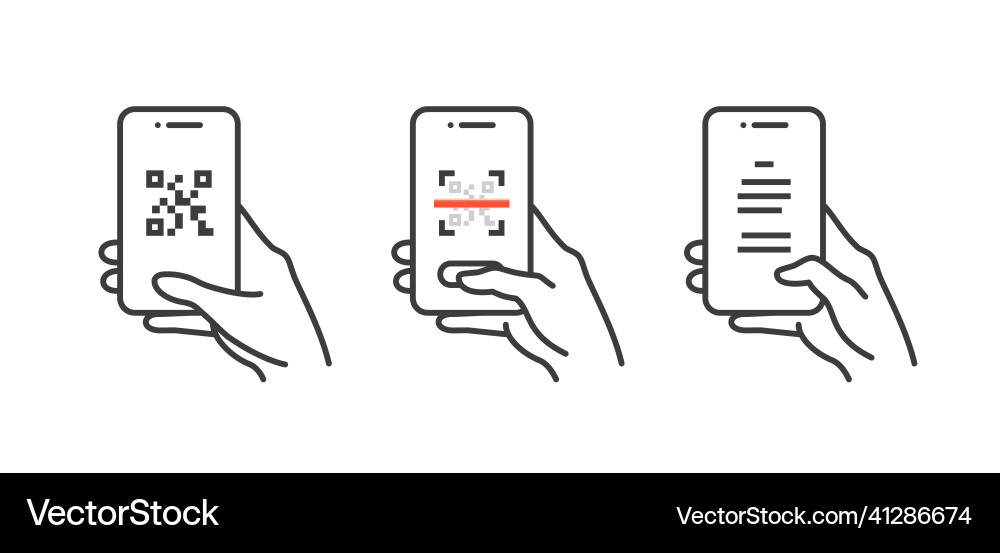 QR Code Scanning Icons vector image