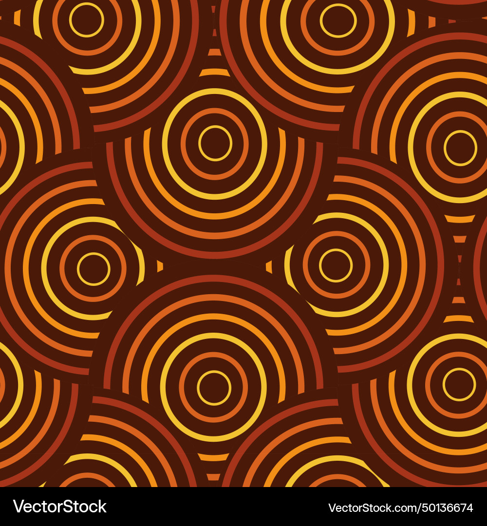 Retro Overlapping Circles Pattern vector image