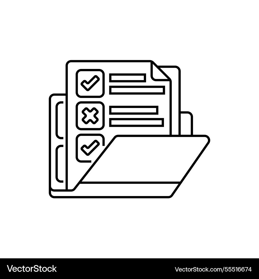 Survey folder line icon linear style sign Survey folder line icon linear style sign vector image