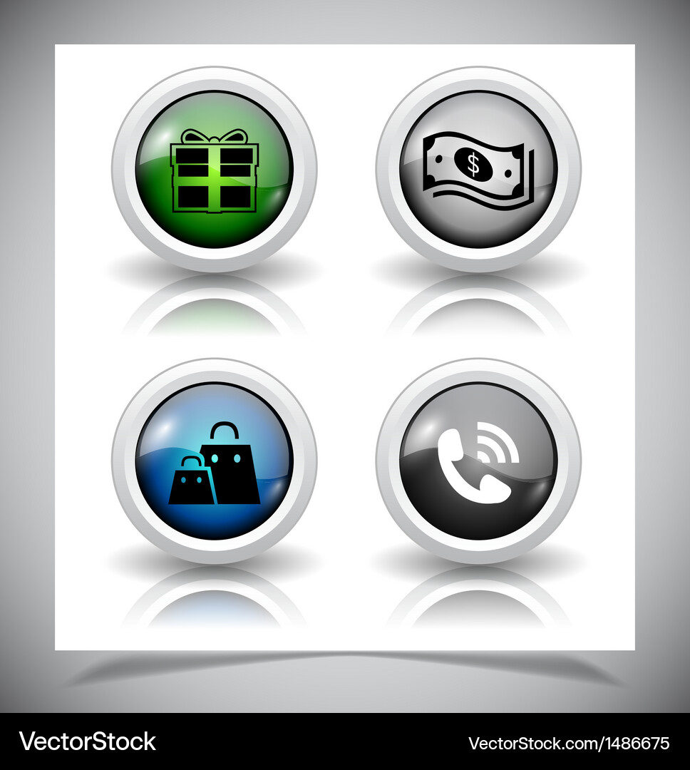 Abstract glass buttons eps10 file Vector Image