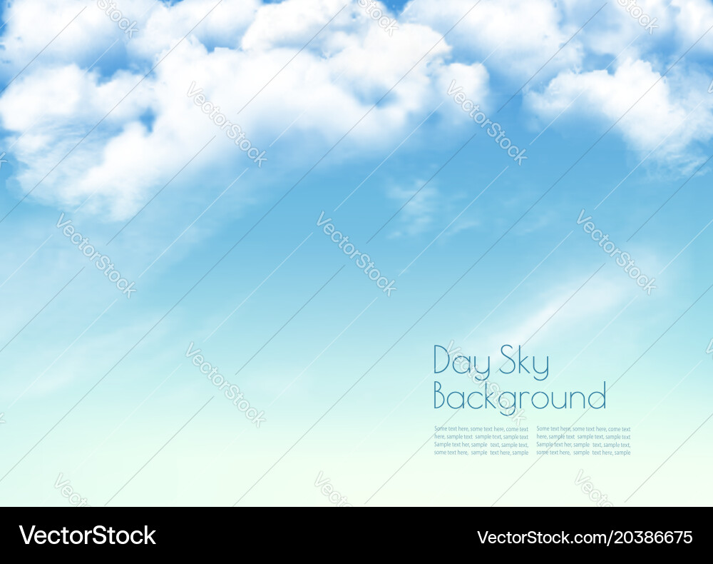 Blue sky with clouds background Royalty Free Vector Image