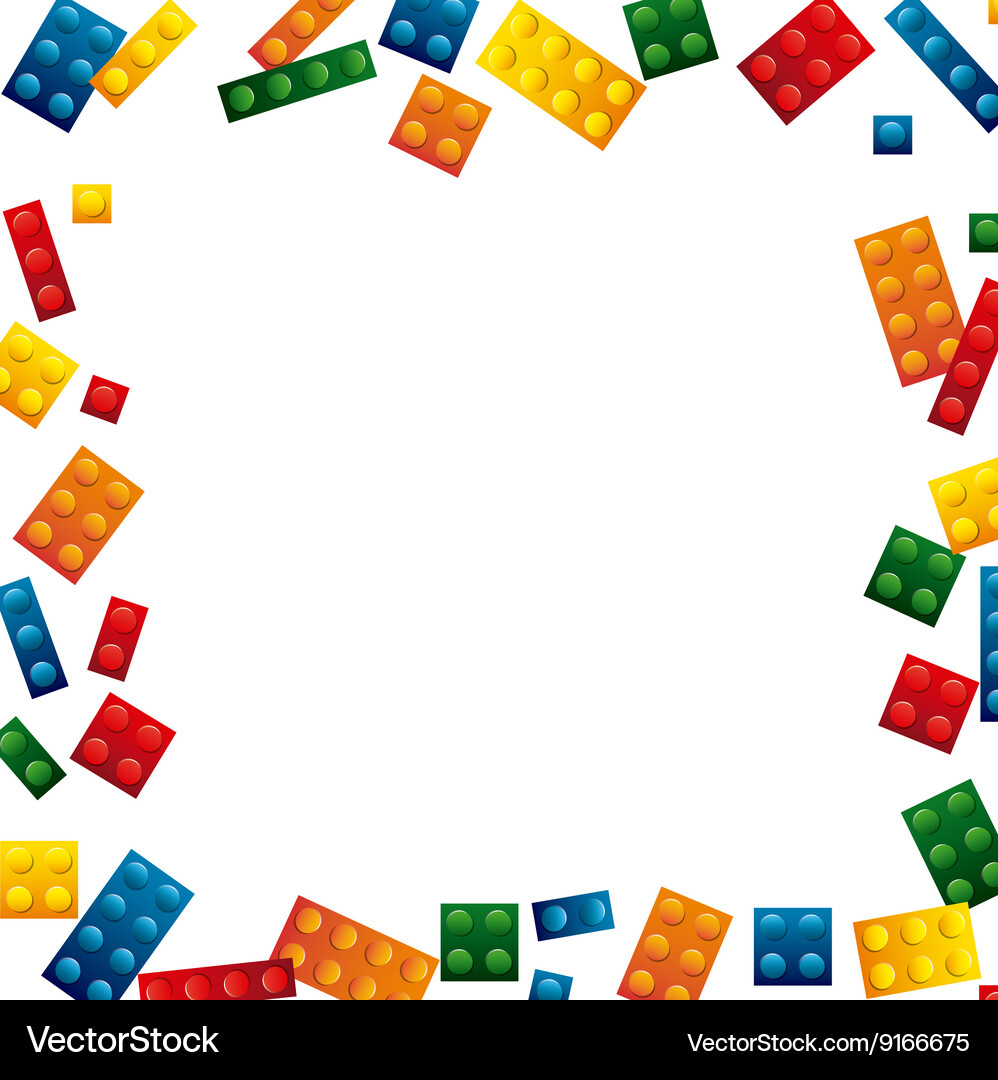 Colorful Building Blocks Pattern Vector Image