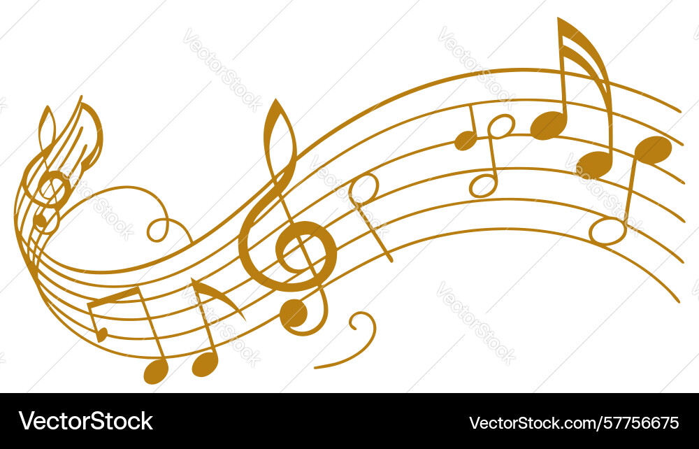 Dynamic music staff with notes design generative Vector Image