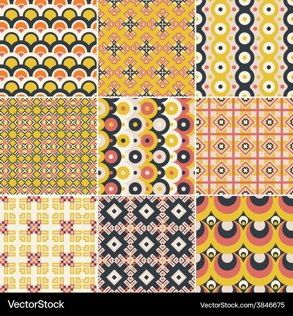 Geometric Pattern Set Vector Image
