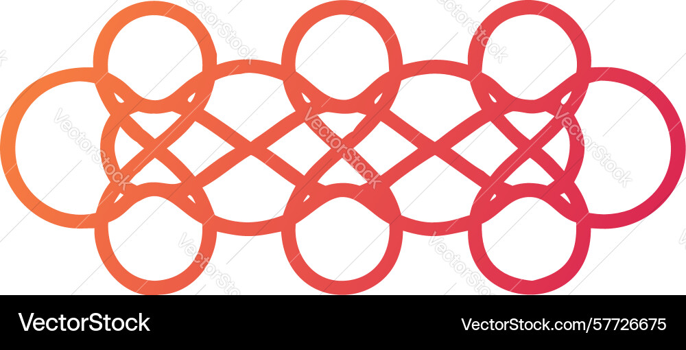 Interconnected circular geometric pattern vibrant vector image