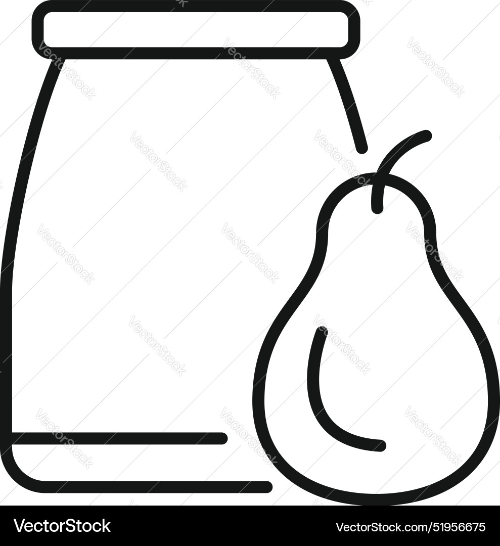 Pear jam making process outline icon representing Vector Image