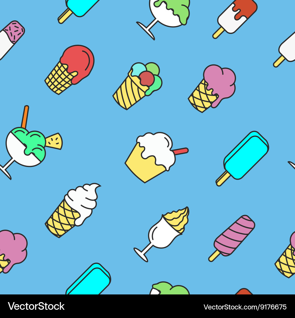 Seamless pattern with ice cream Vector Image