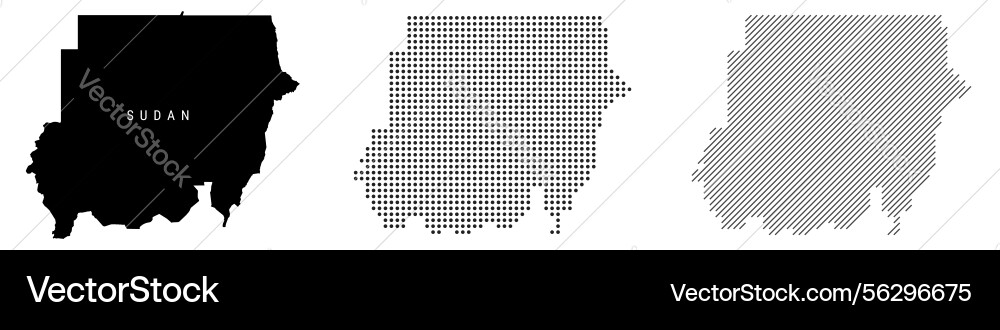 Sudan silhouette map and two patterns of dots Sudan silhouette map and two patterns of dots vector image