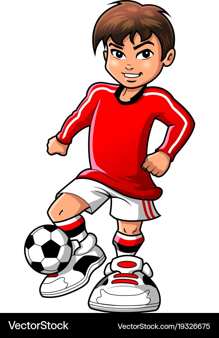 Teen Soccer Player Cartoon Clipart Vector Image