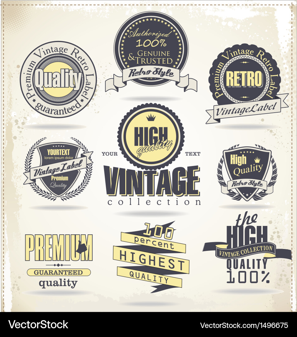 Vintage Quality Labels Vector Image