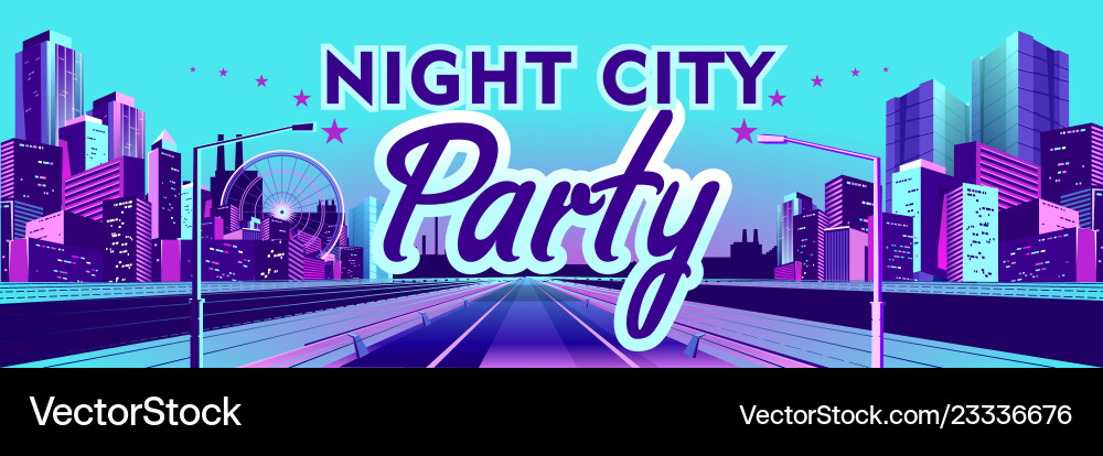 Banner city party vector image