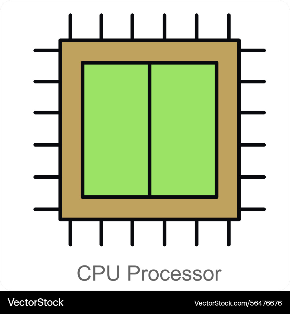 Cpu processor icon concept vector image