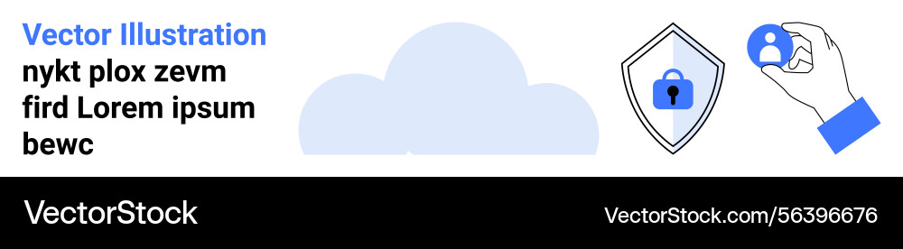 Data security concept with cloud storage and user Data security concept with cloud storage and user vector image