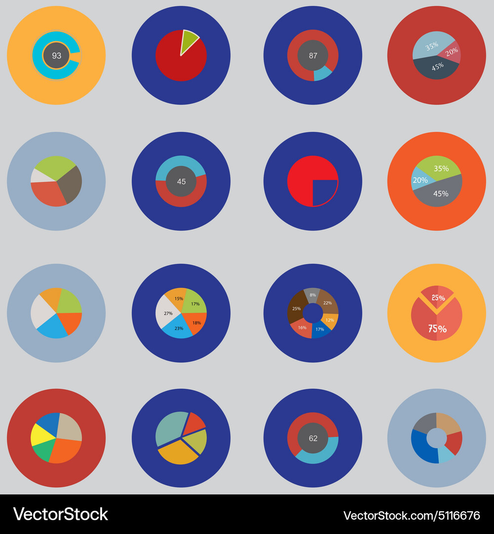 Infographic elements the set is round items Vector Image