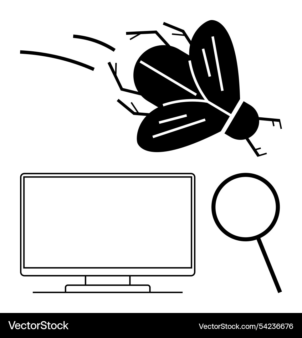 Konzept der Debugging mit Computer Konzept der Debugging mit Computer vektorbild