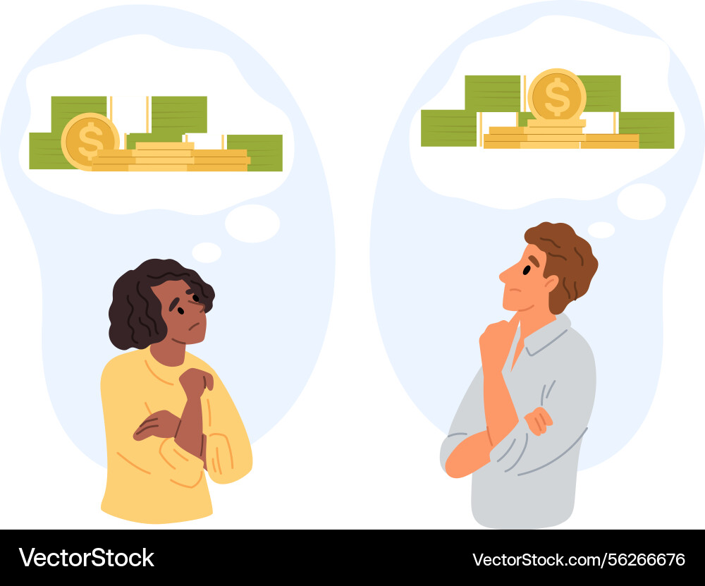 Man and woman sitting pensive thinking about Man and woman sitting pensive thinking about vector image