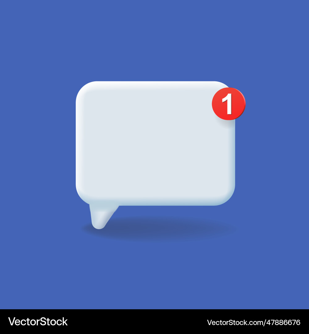 Message empty bubble white with notification icon Message empty bubble white with notification icon vector image