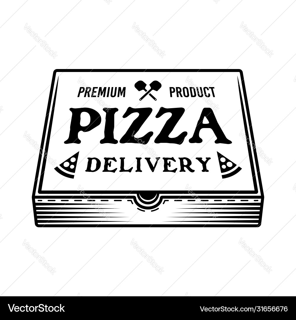 Pizza Box with Text Vector Image