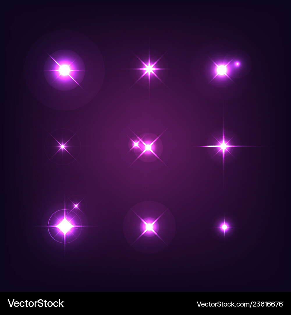 Set of various forms sparks realistic vector image