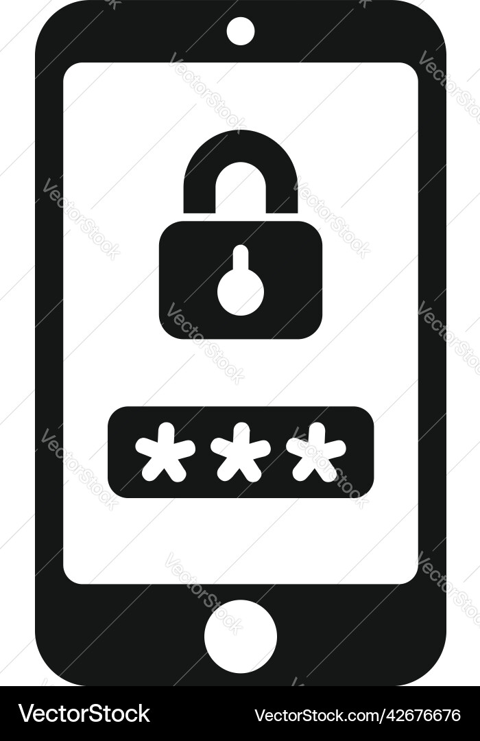 Smartphone lock icon simple ui page Smartphone lock icon simple ui page vector image