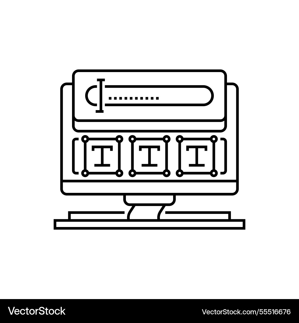 Text input field line icon linear style sign Text input field line icon linear style sign vector image